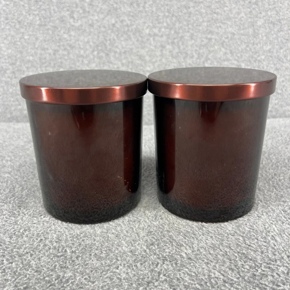 2x Leoben Co Candle Vanilla Cedarwood 9 oz Amber Glass Soy Wax No 050